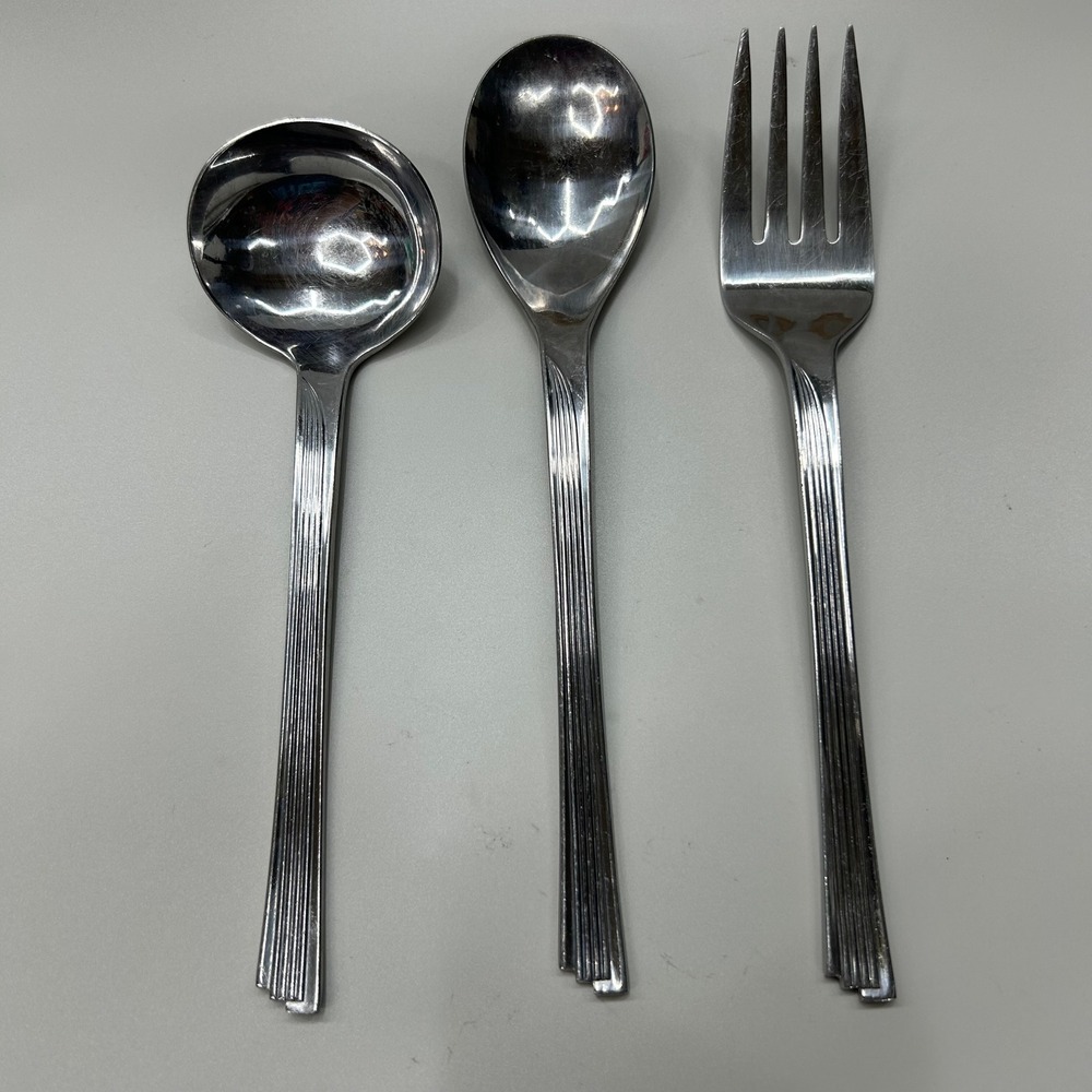 Oxford Hall Cascade Serving Set 3pc Stainless Steel Fork Spoon Ladle Replacement